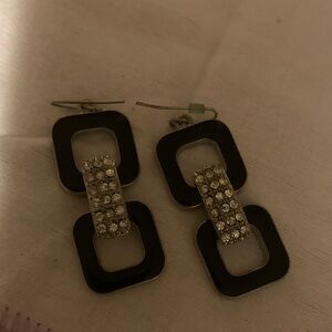 Elegant Black and Silver Earrings
